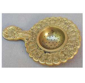 Meilleures ventes : Passoire à thé artisanale en laiton en forme de fleur à double poignée pour thé et café - Product Image 6