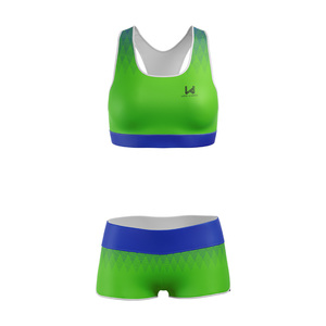 Conjunto de Sujetador Deportivo y Pantalones Cortos para Mujer, Sublimado, para Gimnasio, Fitness, Yoga, Ropa Deportiva de Alta Elasticidad, Proveedor Mayorista - Product Image 4