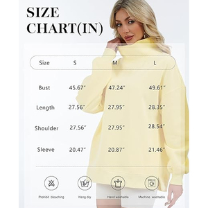 Women's Oversized Solid Color <b>Stand</b> Collar Sweatshirt <b>Drop</b>-Shoulder mock neck Long Sleeve Knitted Breathable Autumn Wear - Product Image 6
