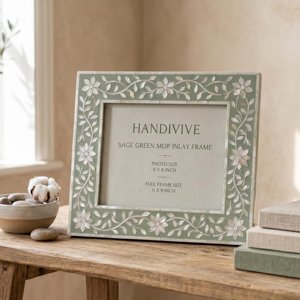 Wall and tabletop picture <b>frame</b> with mother of pearls inlay for family photo <b>gallery</b> cheapest price - Product Image 3