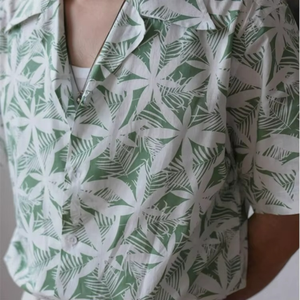 เสื้อเชิ้ตเยอรมันอินเตอร์ลีสไตล์ญี่ปุ่นย้อนยุค แขนสั้น เสื้อฮาวาย - Product Image 3