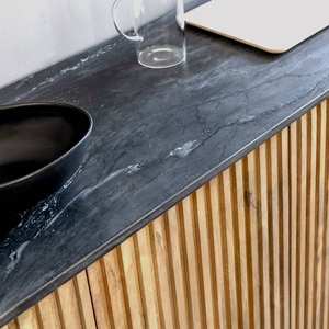 Aparador de 4 puertas Vandana Sereno Arion en madera de mango y mármol - Product Image 4