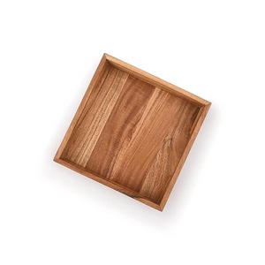 Eco-Friendly Rectangular Wooden Serving <b>Tray</b> with Handles for <b>Breakfast</b> Coffee & Tea - Natural Bamboo Wood Food Platter for Home - Product Image 2