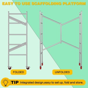 แท่นทำงานแบบมีล้อเลื่อน, นั่งร้านเคลื่อนที่แบบมีล้อ, นั่งร้านสำหรับงานก่อสร้างอาคาร, ทาสีภายใน, งานปรับปรุงบ้าน - Product Image 3