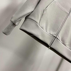 Custom logo Men Double <b>Zipper</b> Oversized Heavy Weight Zip up Hoodie Pullover hoodie - Product Image 3