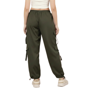 Pantalones Cargo Holgados para Mujer, Color Suave, Estilo Moderno, Logotipo Personalizado, Estilo Elegante, Ropa Casual para Damas, Atuendos Diarios - Product Image 2