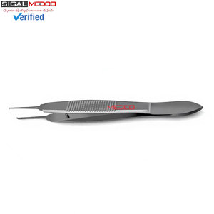Pinzas de sutura de precisión de 0.3mm con 1x2 dientes, 4 pulgadas, para atar tejidos, instrumento quirúrgico dérmico de acero inoxidable para manipulación de tejidos - Product Image 3