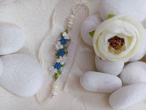 Handcrafted Ethnic <b>Beaded</b> Imitation Pearl Embellished Floral Embroidered Rakhi Raksha Bandhan Gift <b>Bracelet</b> - Product Image 5