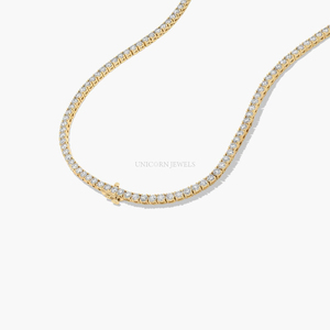 Collar moderno con diamante cultivado en laboratorio de 0.50 ct, corte brillante redondo, chapado en oro blanco, amarillo y rosa, proveedor mayorista de joyería. - Product Image 4