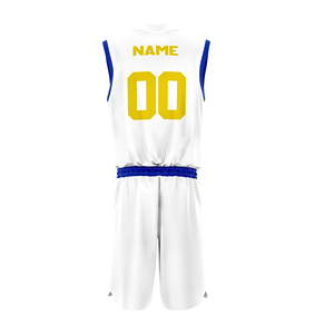 Ensemble d'uniformes de basketball en polyester à prix de gros, nouveau style, uniforme d'été respirant, grande taille, position du logo sur le devant - Product Image 2