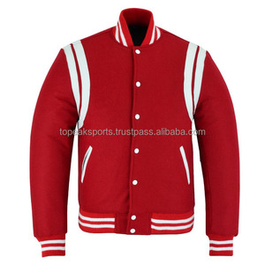 2026 Most Demanding Premium <b>Red</b> <b>Wool</b> With Stand Collar Varsity Jacket Men's White Leather Trims Plus-Size Winter Heated Jackets - Product Image 6