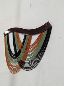 Décoration murale en macramé bohème, design géométrique abstrait, décoration de salon, œuvre d'art unique - Product Image 6