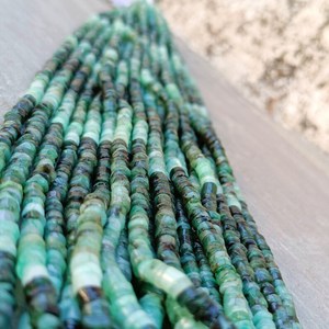 Cuentas de esmeralda verde suave con tonos, forma de neumático, 6mm, corte de rueda, Heishi, para fabricación de joyas, 13 pulgadas, suministro al por mayor, terceros - Product Image 2