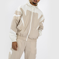 Conjunto de Chaqueta Cortavientos Transpirable de Verano Personalizada con Logotipo, Ropa Deportiva de Nylon con Bloques de Color de 220g para Hombre