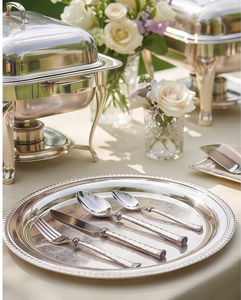 Ensemble de couverts en argent de qualité supérieure avec design martelé pour hôtels, restaurants, services de traiteur et service de table - Product Image 4