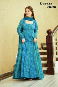Hermoso Vestido Anarkali de Diseño Indio-Pakistaní en Tela Georgette con Bordado Elegante para Fiestas, Bodas, Uso Casual y Tradicional para Mujeres - Product Image 2