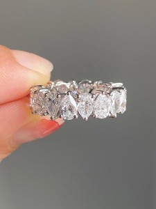 Anillo de Oro con Diamante Cultivado en Laboratorio, Corte Pera, Detalles de Hojas, Estilo Floral Vintage, Chapado en Rodio, Engaste de Garras, Joyería Fina de Lujo, Regalo - Product Image 1
