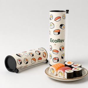 Custom Biodegradable Eco-Friendly Disposable Sushi Push for up Tube Luxury Rigid Food Grade Paperboard Roll Packaging - Product Image 1