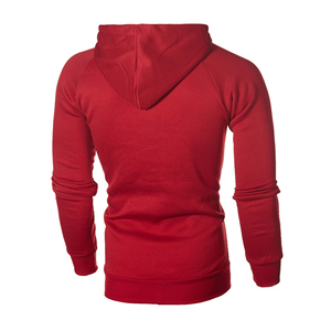 OEM Custom Logo <b>Red</b> Zip Up Hoodie <b>Men</b> Slim Fit Streetwear Hooded Jacket Black Zipper Pockets Pullover <b>Sweatshirt</b> Wholesale - Product Image 5