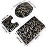 Juego de Alfombras de Baño de 3 Piezas en Negro y Dorado, Alfombrillas de Baño Antideslizantes de Lujo con Alfombra Contorno para Inodoro y Alfombra para la Tapa del Inodoro - Product Image 2