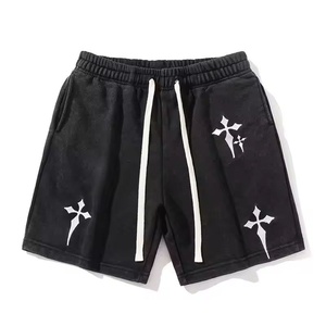 Shorts respirants en coton vintage délavé à l'acide, style hip-hop, teints en pièce, en molleton bouclette, sur mesure pour homme, collection été 2026 - Product Image 4