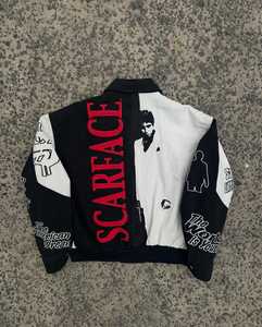 Veste personnalisée Scarface Design « THE WORLD IS YOURS » en toile rigide, style racing - Product Image 3