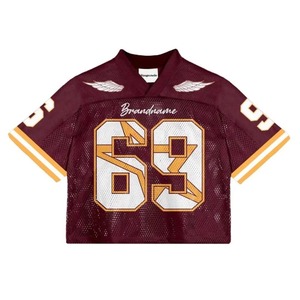Camiseta Deportiva de Malla Personalizada Premium para Fútbol Americano, 100% Poliéster, Estampado Sublimado, Cuello en V, Manga Tres Cuartos - Product Image 1