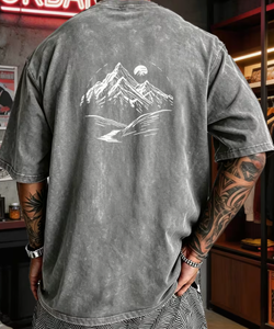 T-shirt Homme Oversize Vintage à Manches Courtes Col Rond Streetwear en Jersey Lavé au Sable 100% Coton Hardihood International 320g - Product Image 2