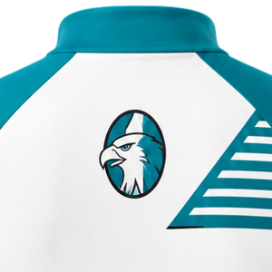 Ensemble maillot et short de cyclisme personnalisé blanc et bleu sarcelle, manches courtes, fermeture éclair intégrale, séchage rapide, rembourré, uniforme de course cycliste, vêtements de sport performants - Product Image 4