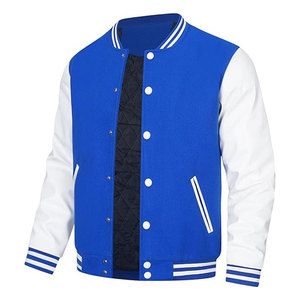 <b>Mens</b> Custom Varsity <b>Jackets</b> <b>Faux</b> <b>Leather</b> Stand Front Boys College Baseball Classic Casual Streetwear Athletic Bomber <b>Jacket</b> - Product Image 3