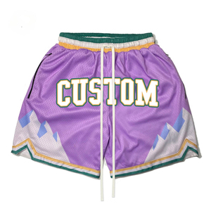 100% Polyester Fully Sublimation Unisex Basketball Custom Mens Mesh Shorts Double <b>Layer</b> Mesh Shorts With Pockets - Product Image 1