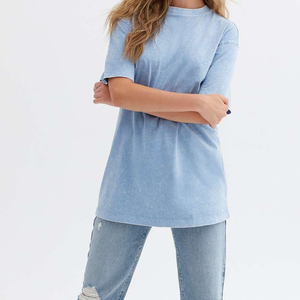 Camiseta de Manga Corta con Cuello Redondo, Corte Regular, Lavado Ácido, de Primera Calidad, Secado Rápido, Ecológica, para Mujer - Product Image 3