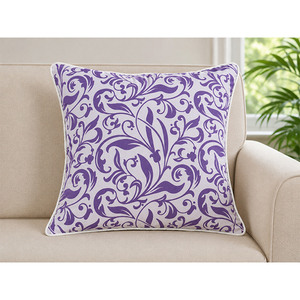 Luxury Botanical Printed Cotton Cushion <b>Cover</b> | Contemporary <b>Throw</b> Pillow <b>Cover</b> for <b>Sofa</b>, Bed & Home Styling - Product Image 2