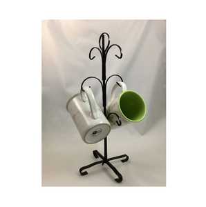 Black Metal Mug <b>Tree</b> <b>Stand</b> With Ceramic Mugs Rustic Artistic Handcrafted Minimalist Modern Kitchen Dining Home Office Organizer - Product Image 1