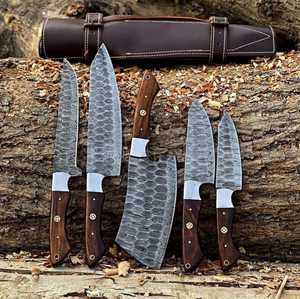 Premium Damascus Steel Chef <b>Knife</b> <b>Set</b> with Wood Handle Design for Home Kitchen Cooking Food Preparation Chef <b>Knife</b> <b>Sets</b> - Product Image 3