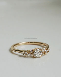 IGI/GIA Lab Grown Cut Diamond Vintage 14k jaune mariage/bague de fiançailles unisexe or blanc fin pour anniversaire fête-digne - Product Image 2