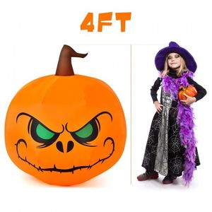 4 Feet <b>Halloween</b> <b>Inflatable</b> Pumpkin with Built-In LED Lights for Outdoor Holiday Yard Decorations - Product Image 2