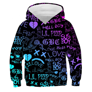 Sweat-shirt à capuche pour homme Lil Peep, imprimé cœur brisé rouge, coupe classique, coton tricoté, vêtement d'automne, style hip-hop - Product Image 6