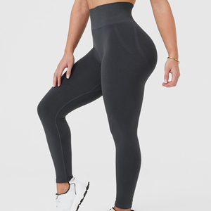 Leggings pour femmes très vendus, longueur intégrale, extensibles, respirants, tricotés, sportifs, pantalons de sport à taille haute, couleur unie, leggings pour femmes - Product Image 3
