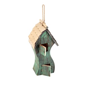 Nichoir artisanal en bois de teck - Décoration de jardin rustique - Vente en gros - Product Image 3