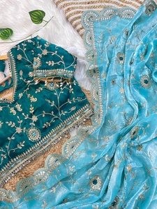Sari de Fiesta de Satén Royal Fendy, Elegante Sari con Borde Aarco, Sari de Satén Fendy con Trabajo Jhal, Sari de Diseñador Premium, Prenda de Lujo para Fiestas - Product Image 5