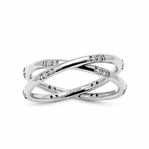 แหวนเพชรแล็บโกรว์ดีไซน์ไขว้ทันสมัยสำหรับผู้หญิง ทอง 10K 14K 18K เงิน 925 935 แหวนหลายวงแบบไขว้ เครื่องประดับชั้นดี - Product Image 4