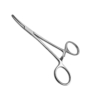 Pinzas hemostáticas compactas de 4.5 pulgadas con un mecanismo de bloqueo preciso, ideales para sujetar vasos de forma delicada y segura. - Product Image 4
