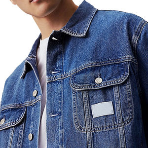 Veste en jean décontractée pour homme, automne, viscose/polyester, séchage rapide, respirante, coupe régulière, doublure en coton et élasthanne, logo personnalisé - Product Image 5