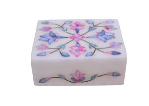 Caja de Mármol Blanco con Incrustaciones de Madreperla al por Mayor |   Fabricante y Exportador de Cajas de Almacenamiento de Joyería de Mármol Hechas a Mano - Product Image 1