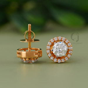 Classic 1.58CT Lab Diamond Halo Studs 14K White Gold Screw <b>Back</b> Solitaire <b>Earrings</b> Anniversary Gift for Women Luxury Jewelry - Product Image 3