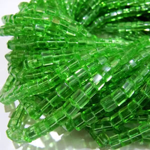 Perles en quartz hydroperidot cubiques, taille 5 mm, forme de boîte lisse, longueur 10 pouces - Product Image 3