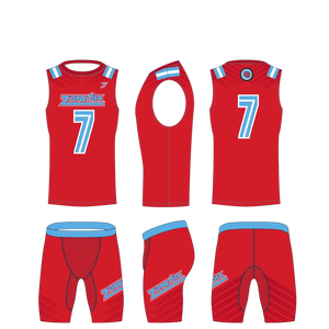 Ensemble d'uniformes de football américain 7v7 pour femmes et filles, maillot personnalisé sublimé, respirant, séchage rapide, évacuation de l'humidité, OEM ODM, faible MOQ - Product Image 1