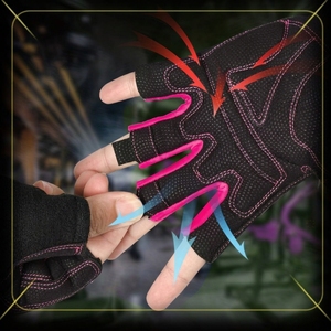 Gants de musculation en cuir rembourrés en gel, demi-doigts, compatibles écran tactile, antidérapants, avec sangle de poignet, respirants, pour le fitness - Product Image 2