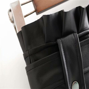 Mini-jupe en cuir PU pour femme avec ourlet plissé et poches, couleur unie, brillante, taille normale, style toutes saisons - Product Image 6